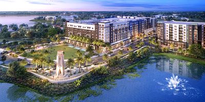 Rendering of the RoseArts District, a multi-phase urban development in Orlando.